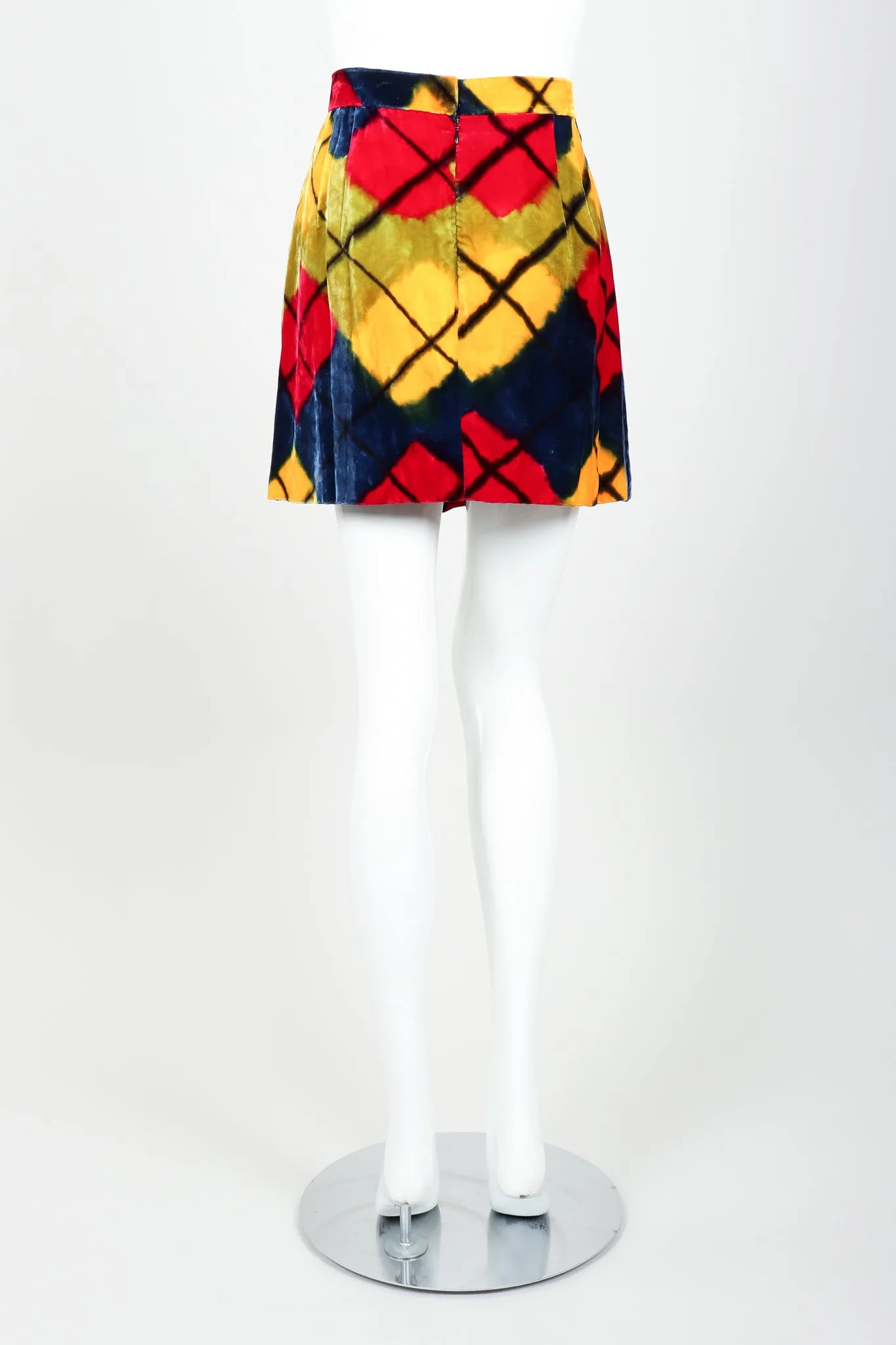 Diamond Argyle Velour Mini Skirt