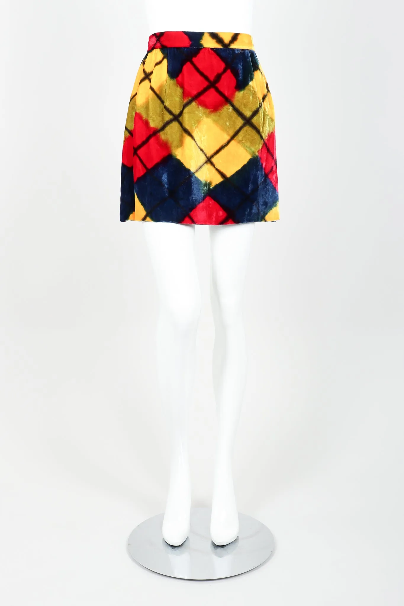 Diamond Argyle Velour Mini Skirt