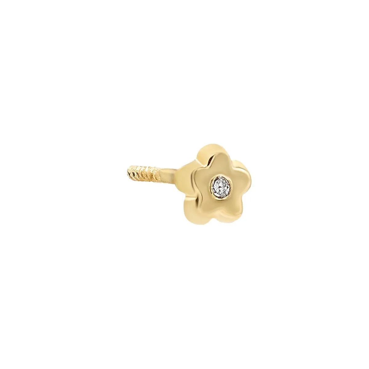 Diamond Flower Stud Earring 14K