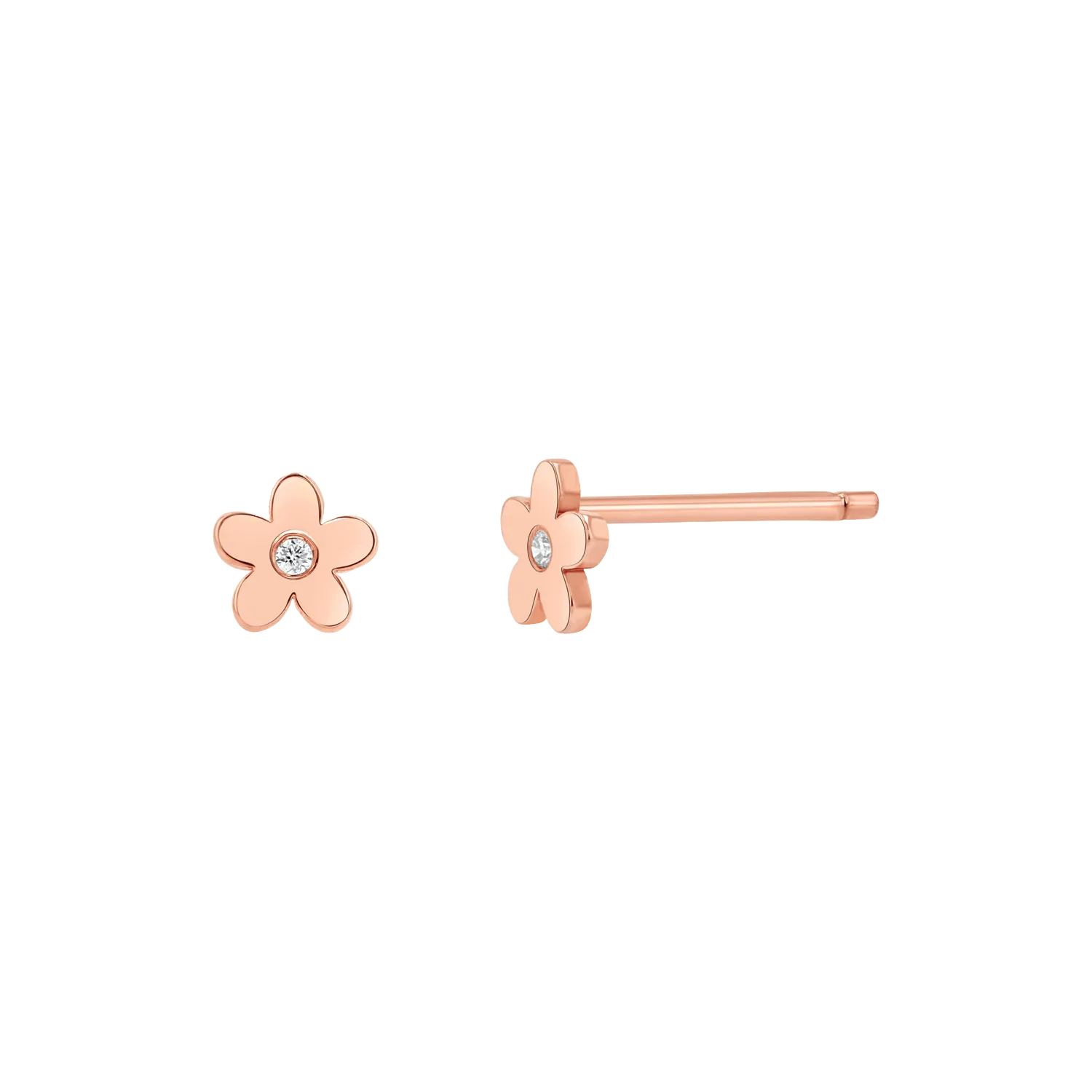 Diamond Flower Stud Earrings