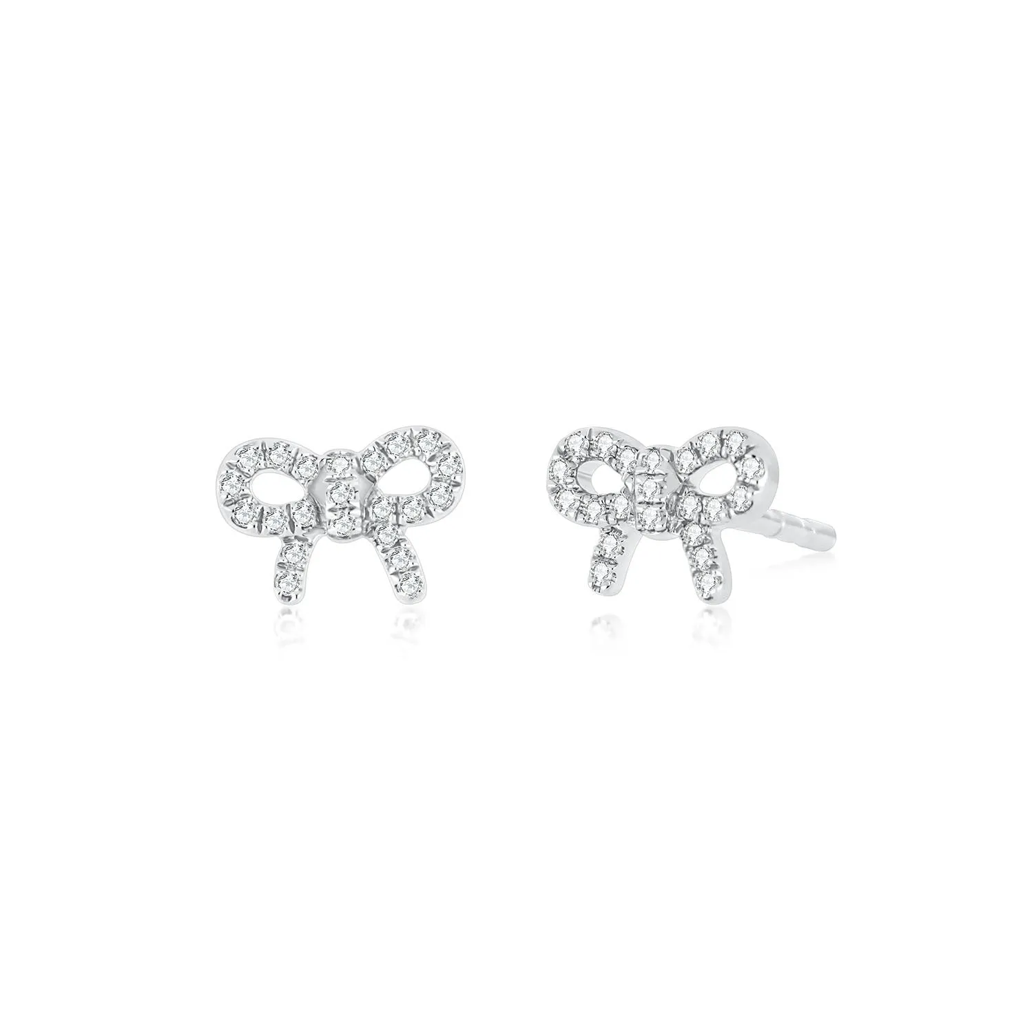 Diamond Mini Bow Stud Earring
