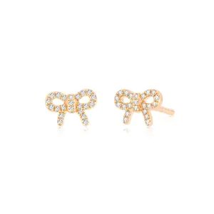 Diamond Mini Bow Stud Earring