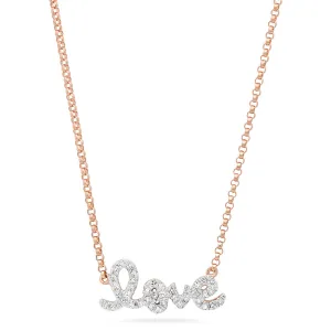 Diamond Mini Script Love Necklace