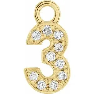 Diamond Number Charm