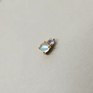 Duo Moonstone & Tanzanite Stud Earring