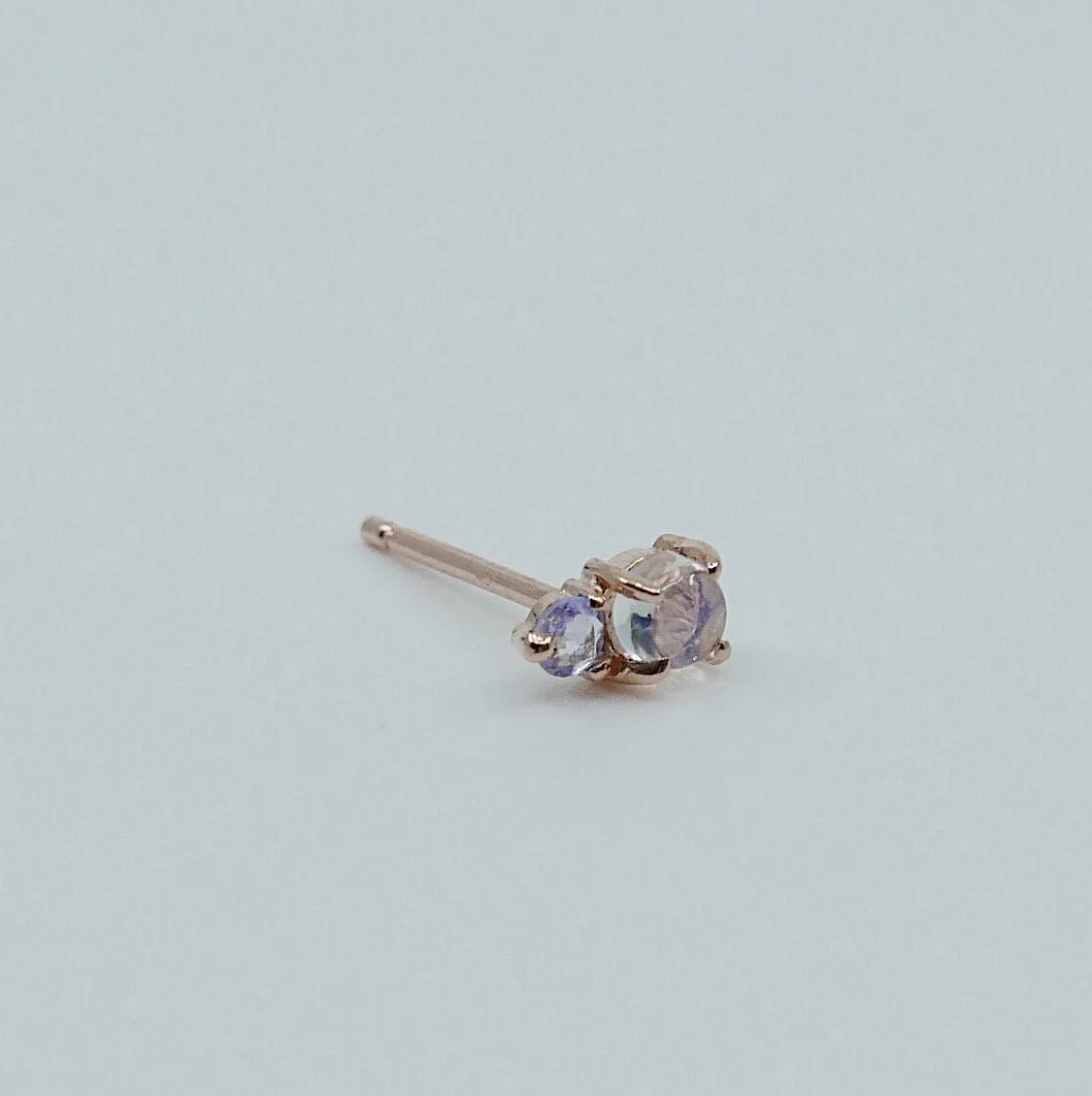 Duo Moonstone & Tanzanite Stud Earring