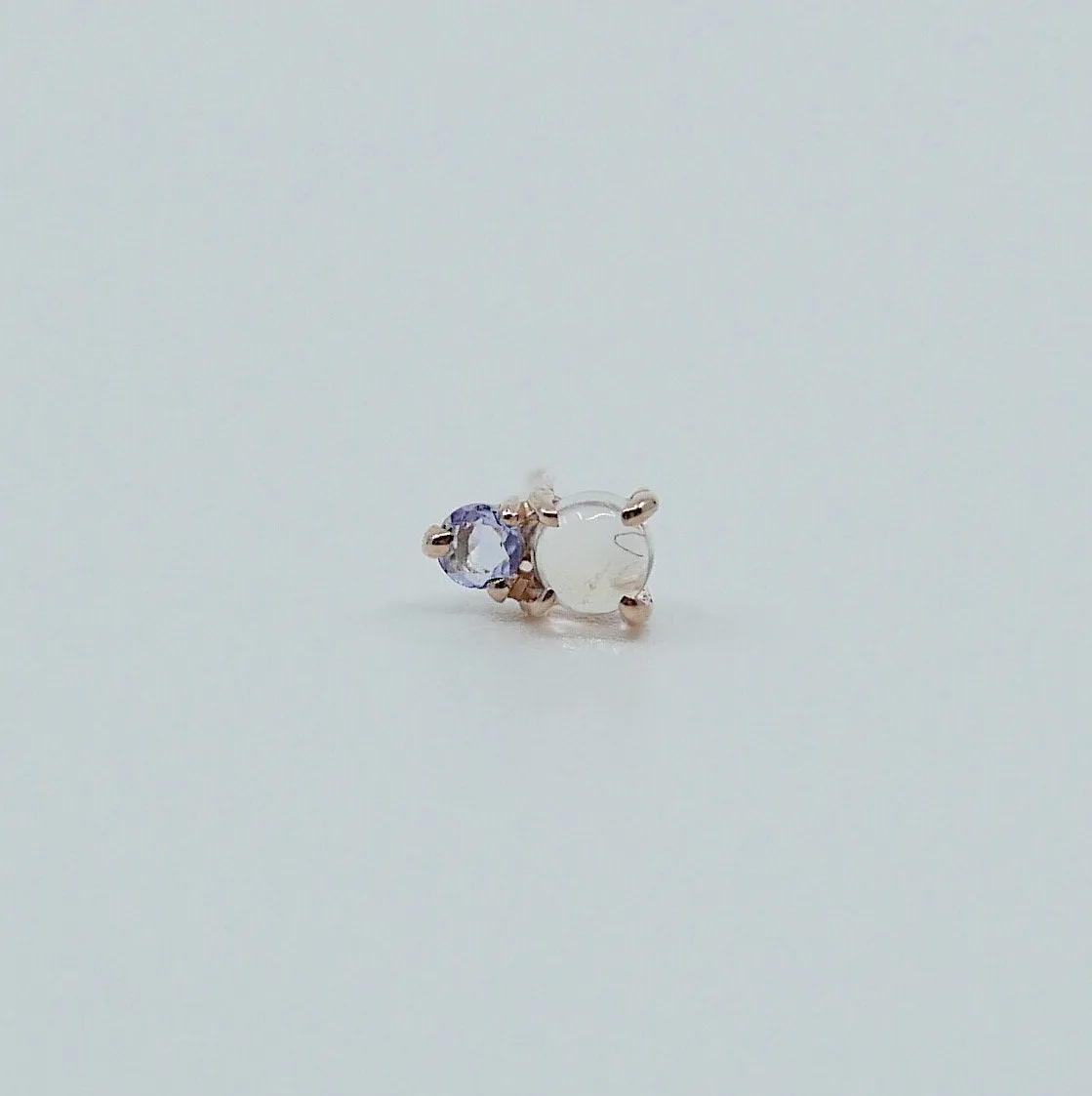 Duo Moonstone & Tanzanite Stud Earring