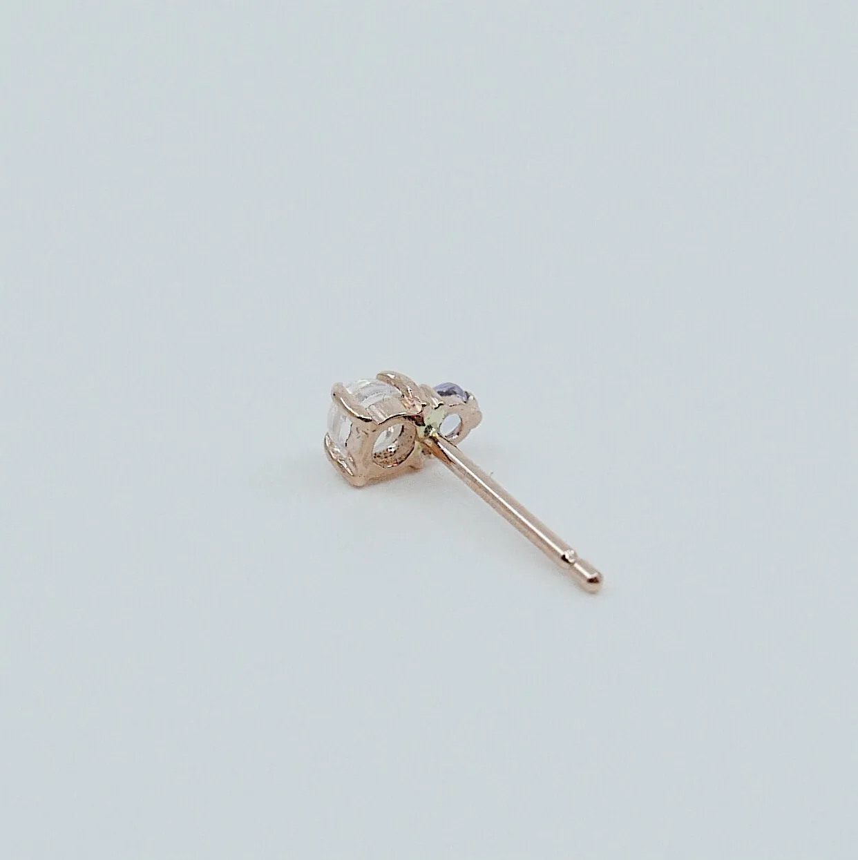 Duo Moonstone & Tanzanite Stud Earring