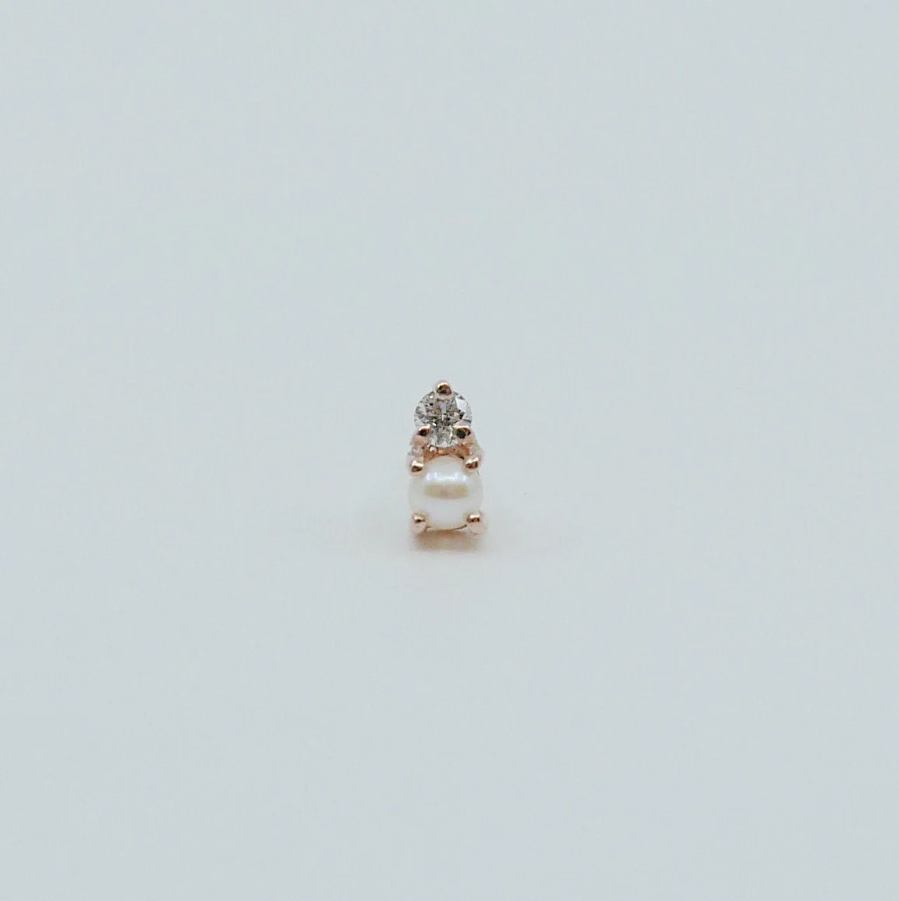Duo Pearl & Diamond Stud Earring - RTS