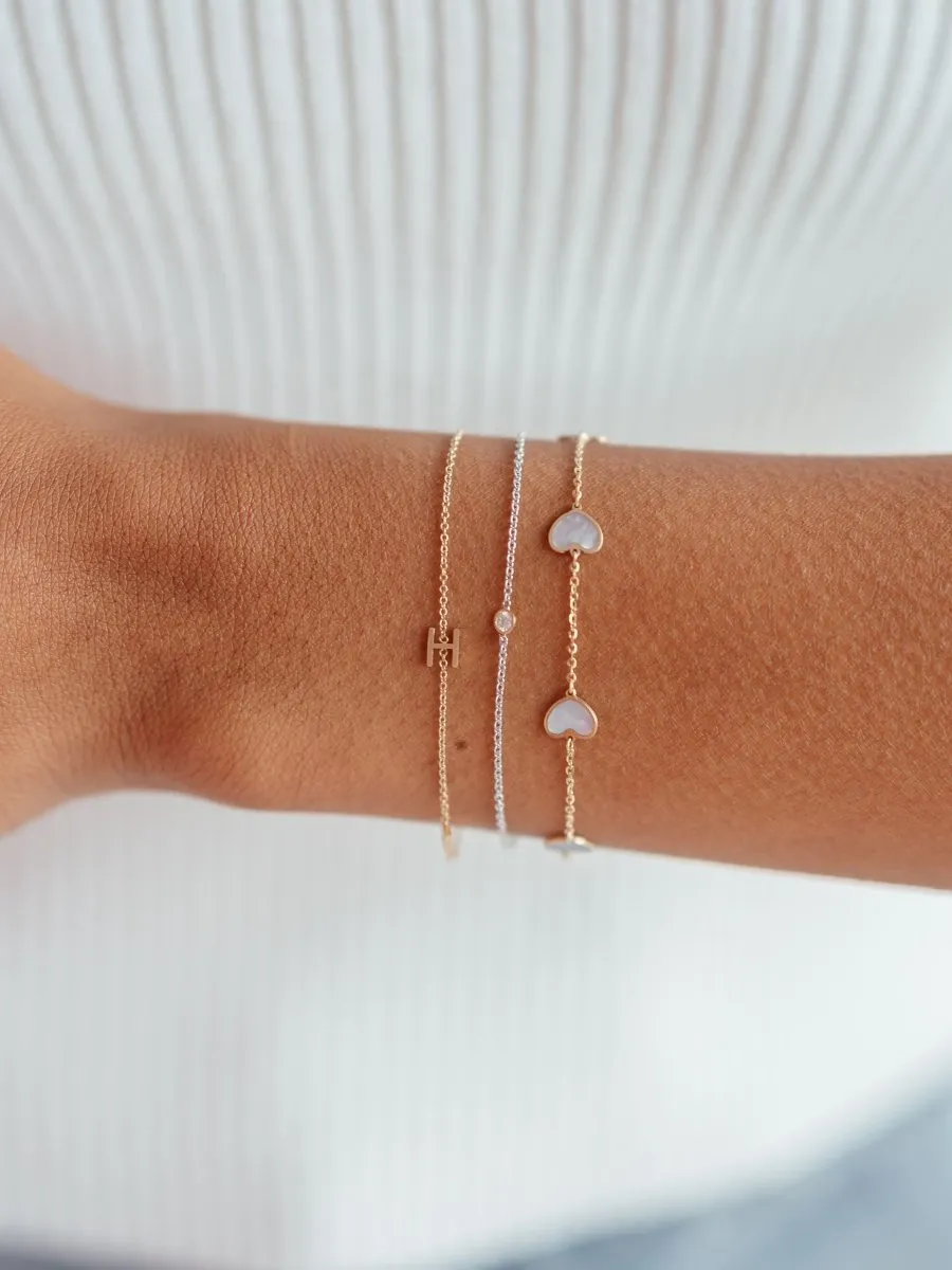 Endless Heart Pearl Bracelet 14K