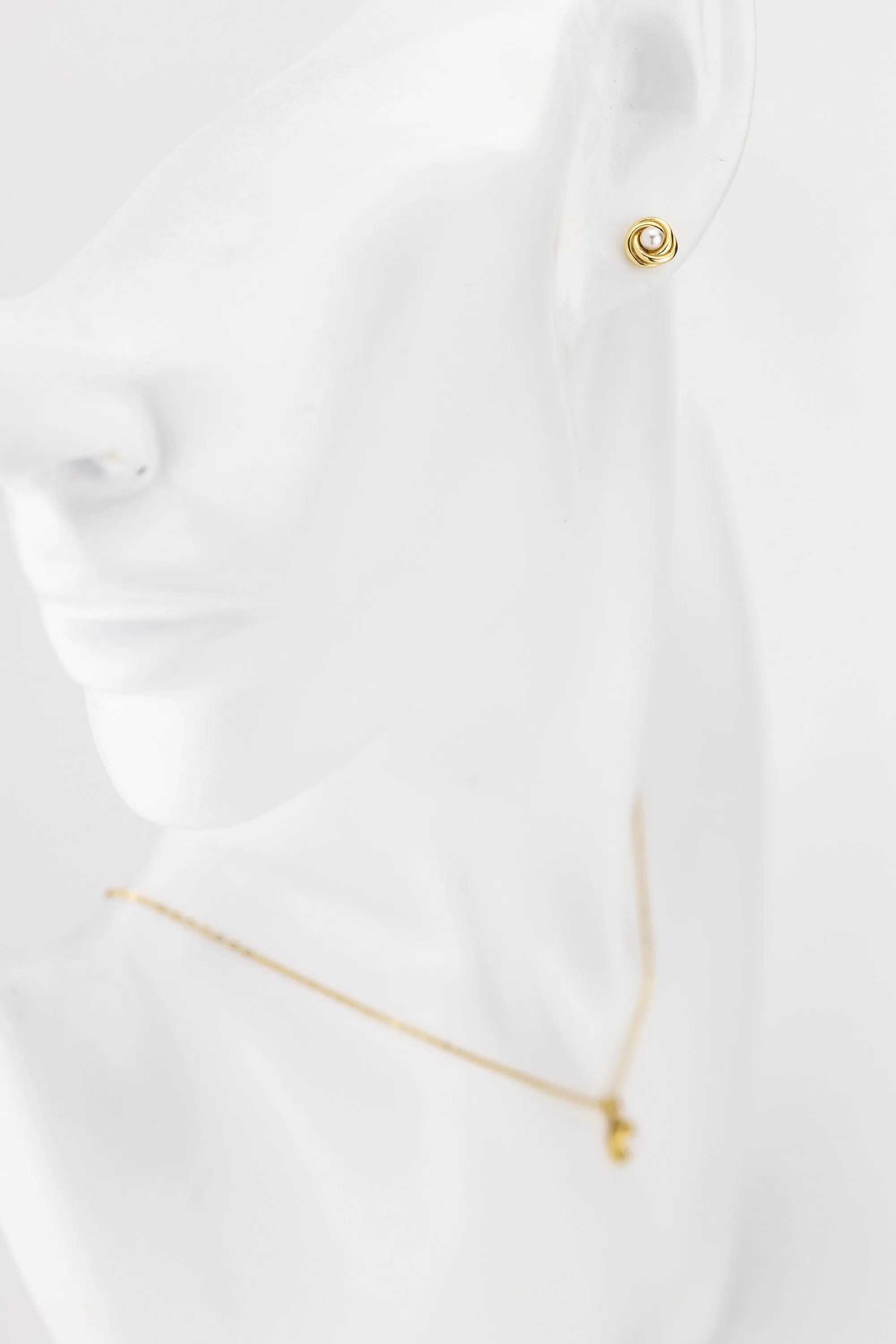 Entwined pearl studs, circle pearl studs, infinity hoop, dainty, small, tiny, minimalist, gold pearl earrings, bridesmaid, bridal gift, 925
