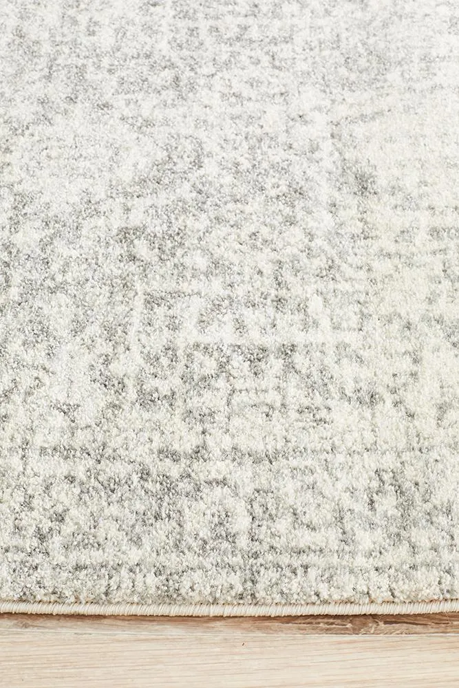 Evoke Dream White Silver Transitional Runner Rug