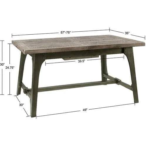 Extendable Distressed Vintage Industrial Dining Table (LTL)