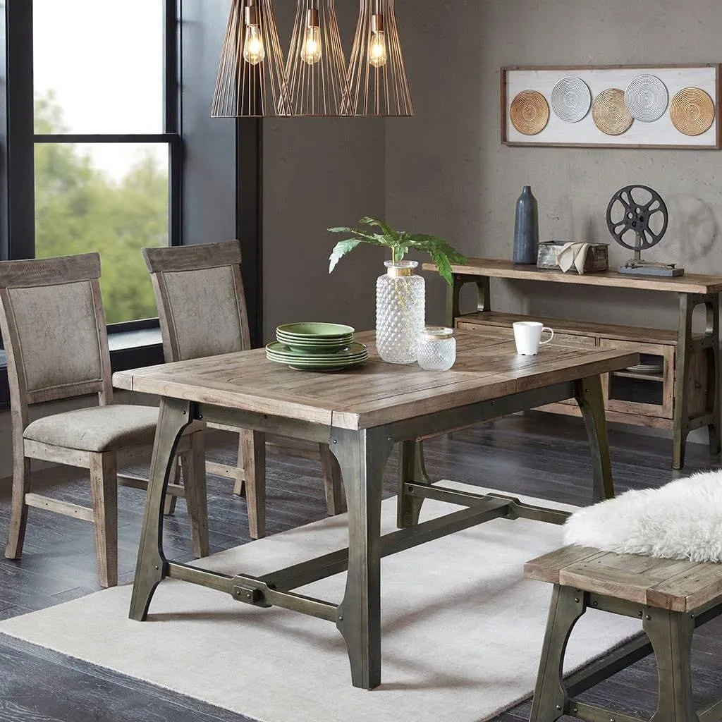 Extendable Distressed Vintage Industrial Dining Table (LTL)