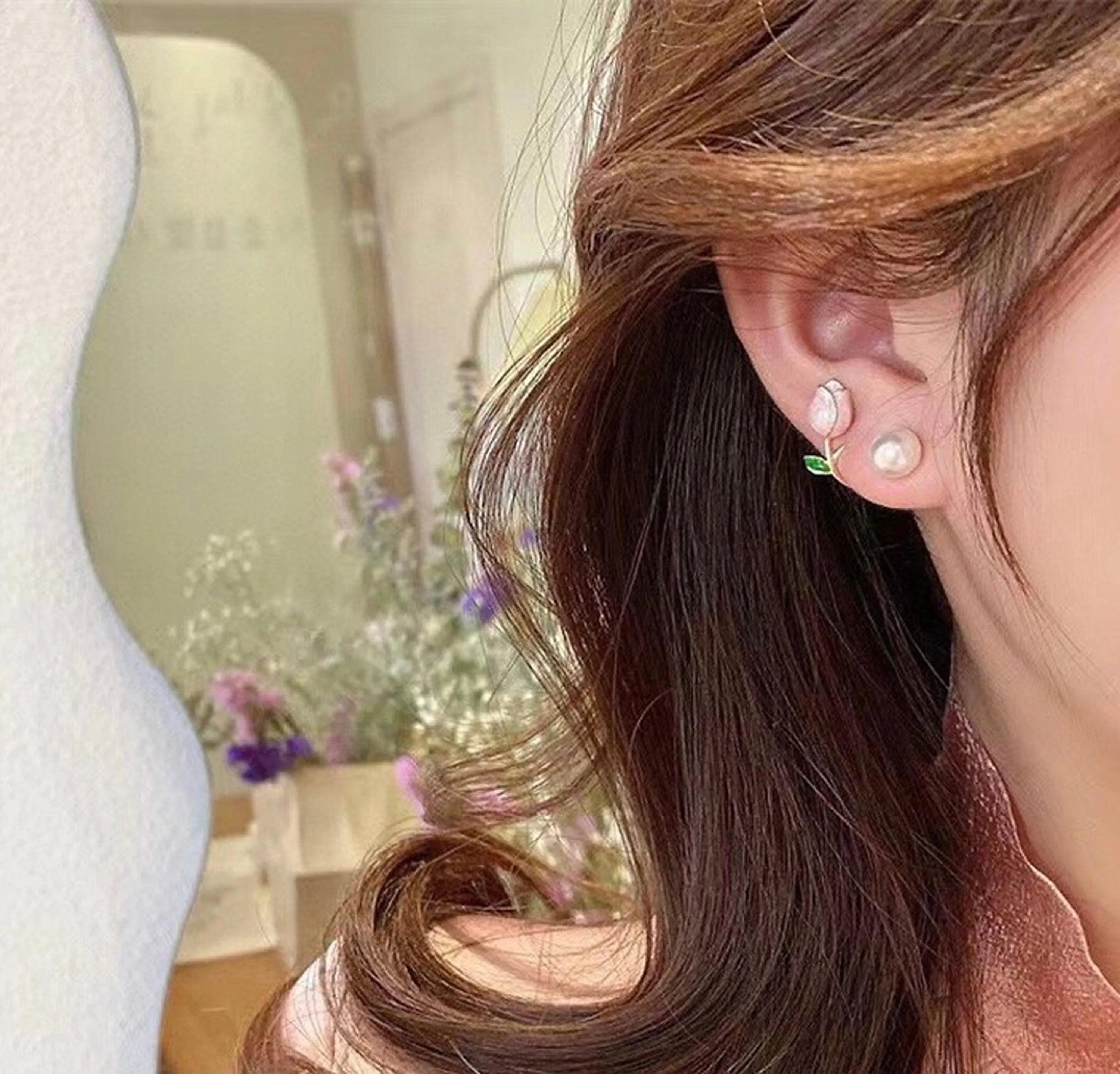 Fairycore Tulip Flower 2 Way Earrings