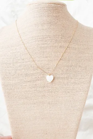 Faithful Heart Gold Dipped Pearl Heart Pendant Necklace (Gold)