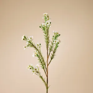 Faux Wax Flower Spray | White - 65cm
