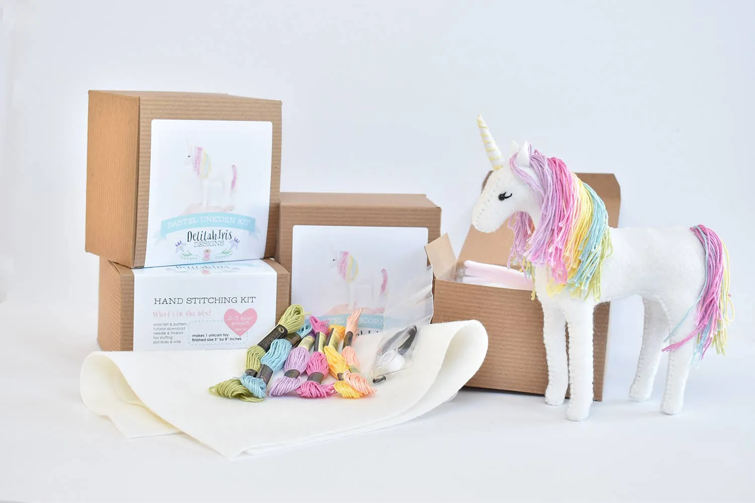 Felt Sewing Craft Kit - Pastel Rainbow Unicorn
