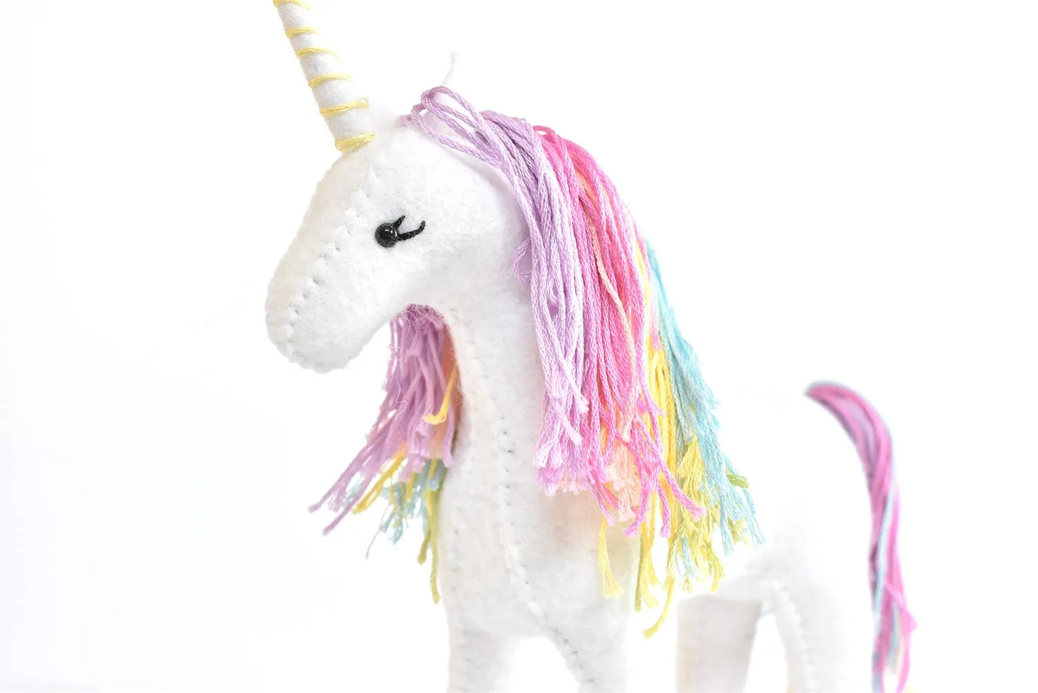 Felt Sewing Craft Kit - Pastel Rainbow Unicorn