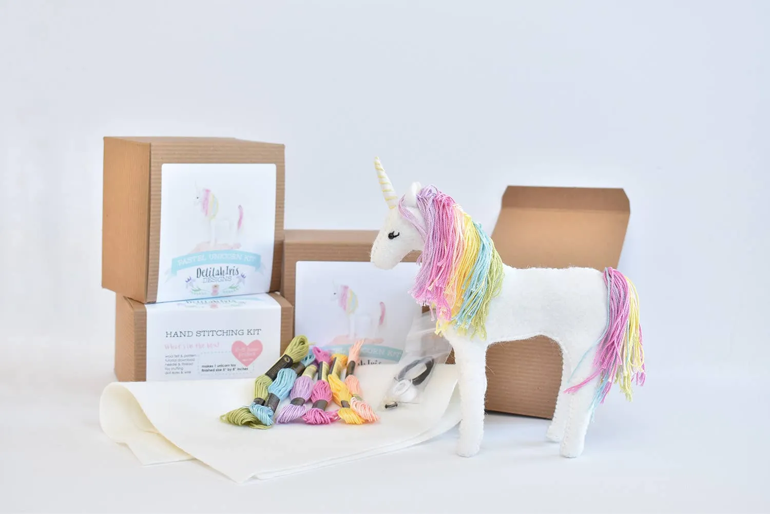 Felt Sewing Craft Kit - Pastel Rainbow Unicorn