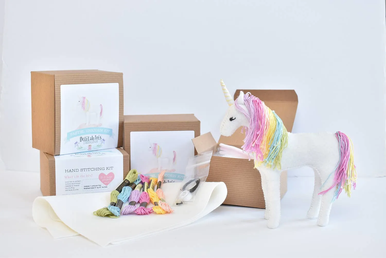 Felt Sewing Craft Kit - Pastel Rainbow Unicorn