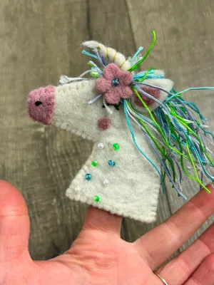 Felt Unicorn Finger Puppet