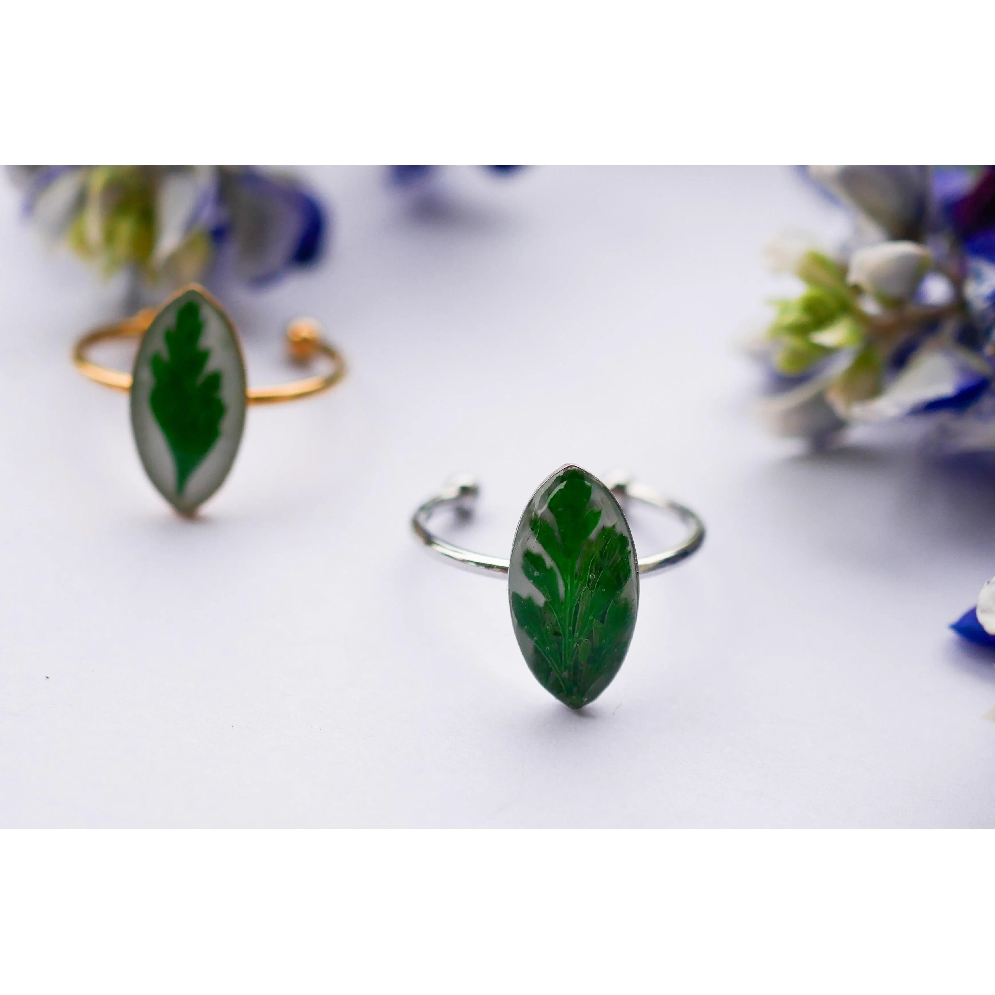 Fern marquise ring