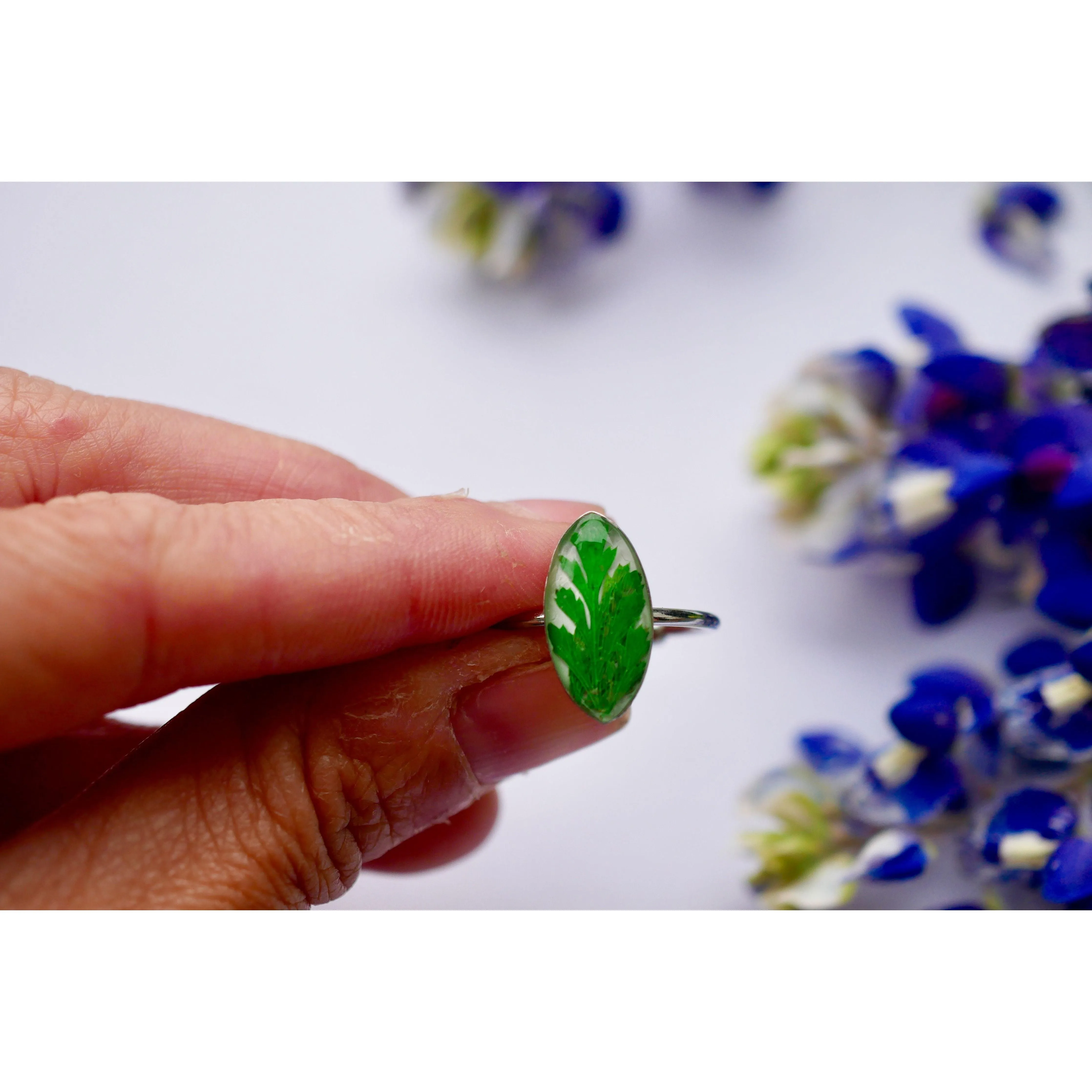 Fern marquise ring
