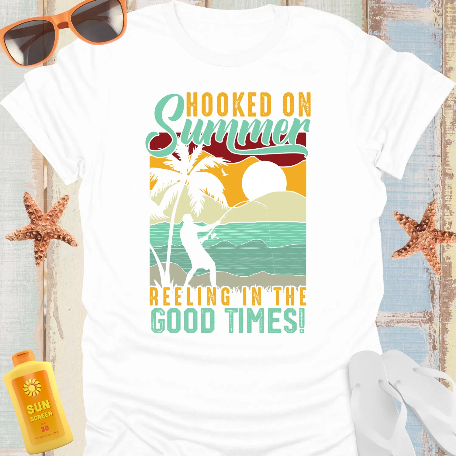 Fishing Adventures Hooked On Summer Tshirt
