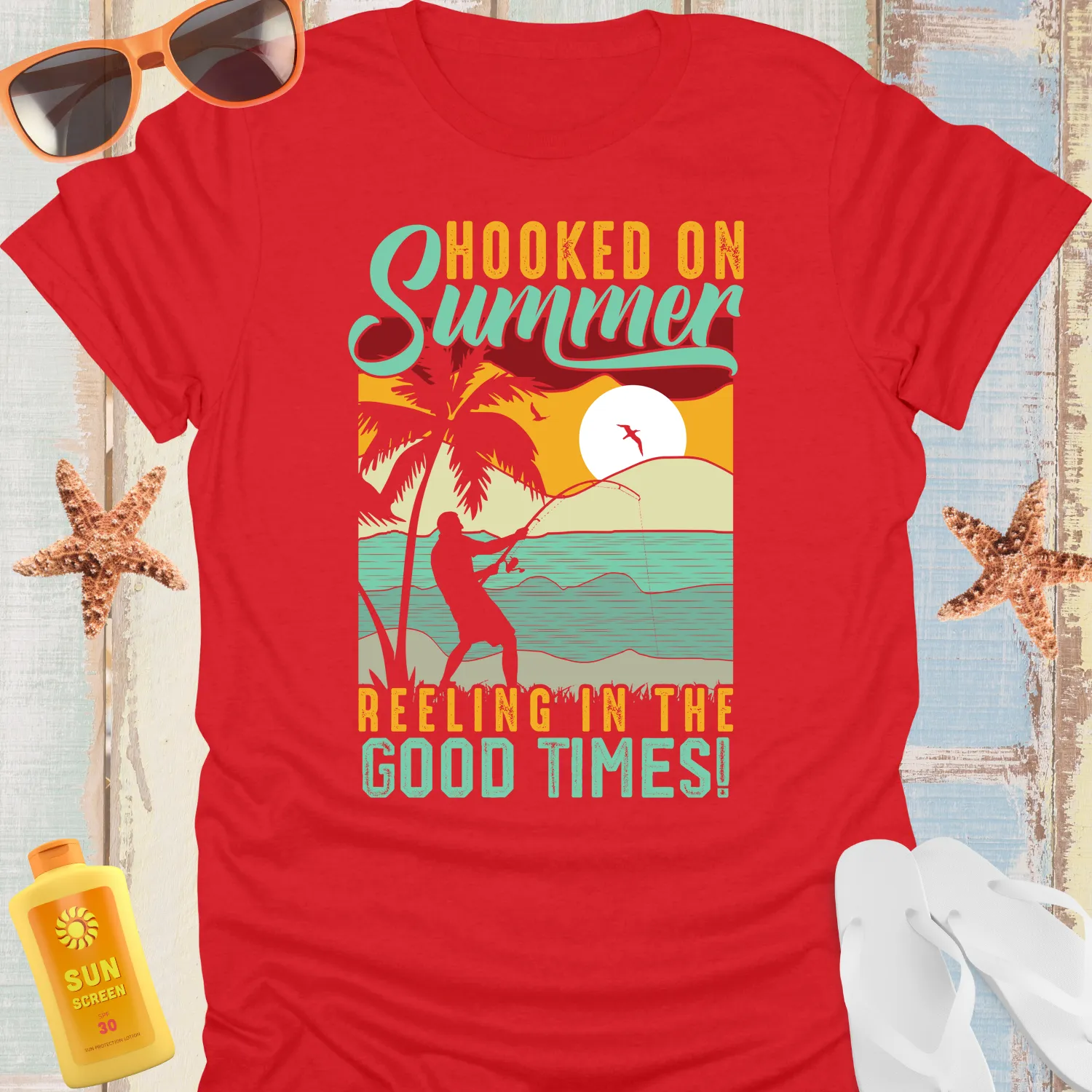 Fishing Adventures Hooked On Summer Tshirt