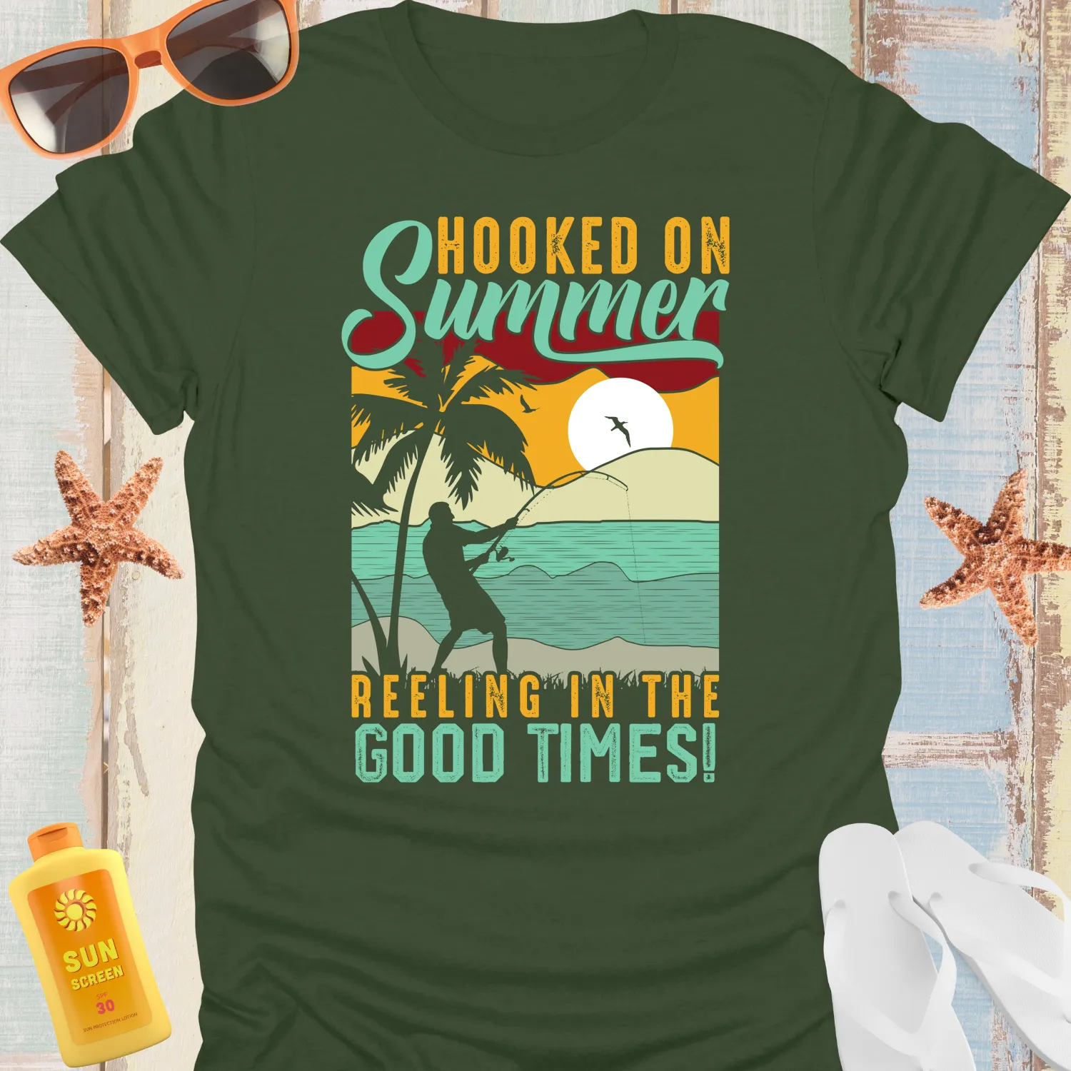 Fishing Adventures Hooked On Summer Tshirt
