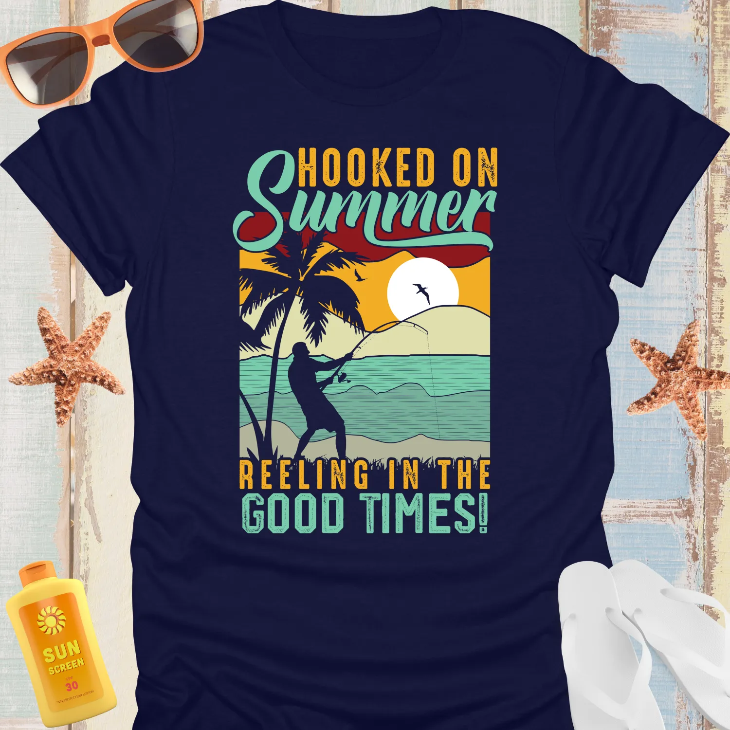 Fishing Adventures Hooked On Summer Tshirt