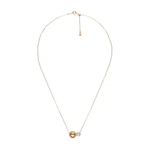Floating Golden South Sea & Akoya Pearl Pendant