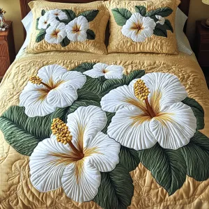 Floral Hues 3-Piece Quilted Bedding Set NCU0NVH431