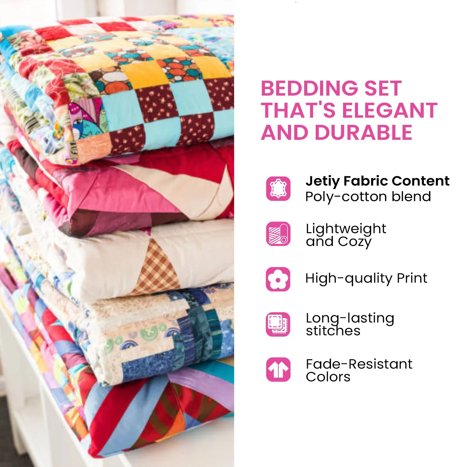 Floral Hues 3-Piece Quilted Bedding Set NCU0NVH431