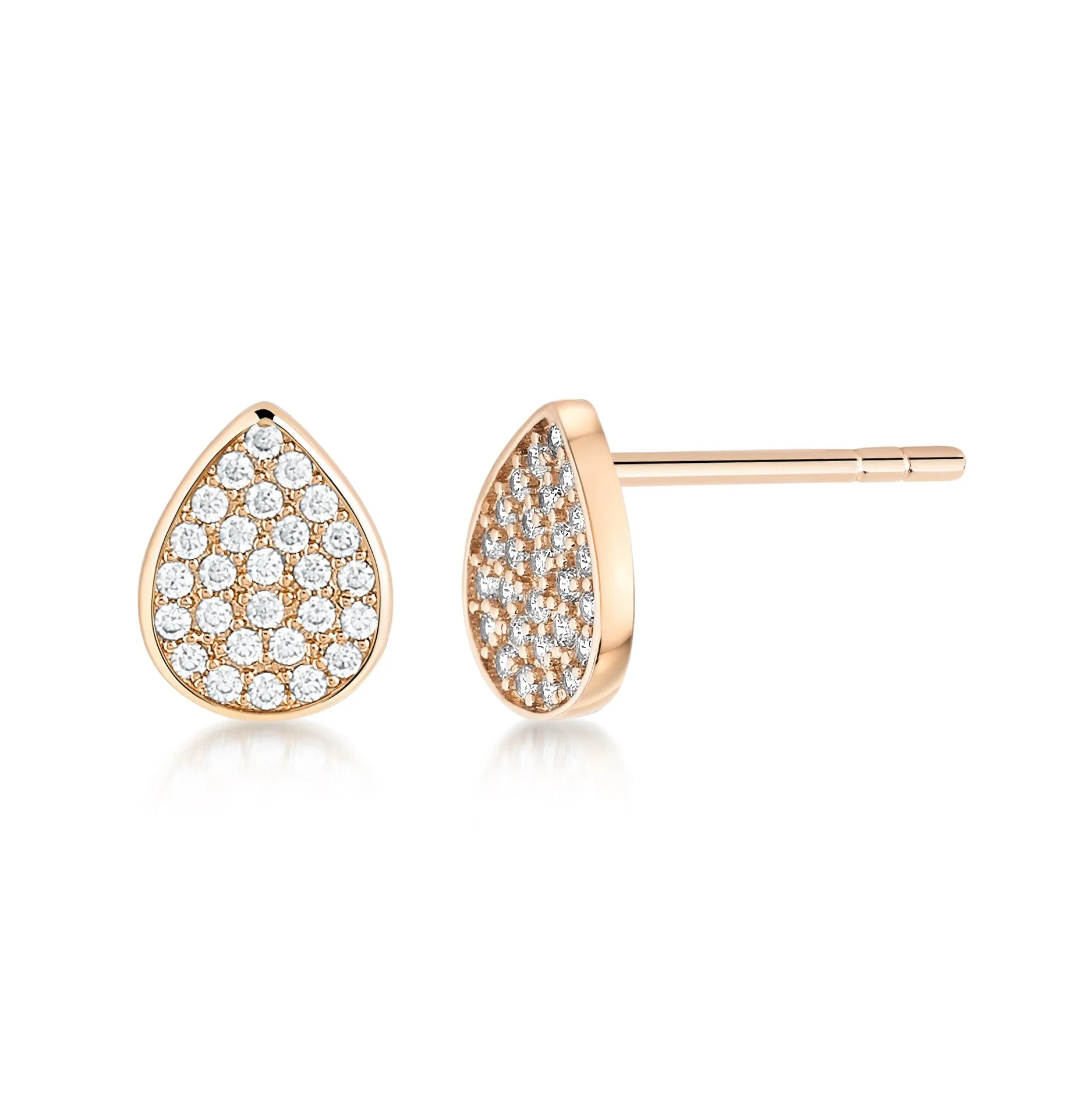 Florence Pave Stud - Rose Gold