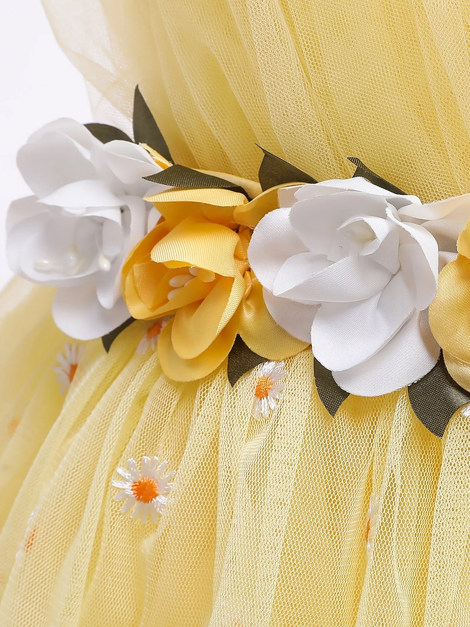 Flower Embroidered Tutu Dress for Baby Girls