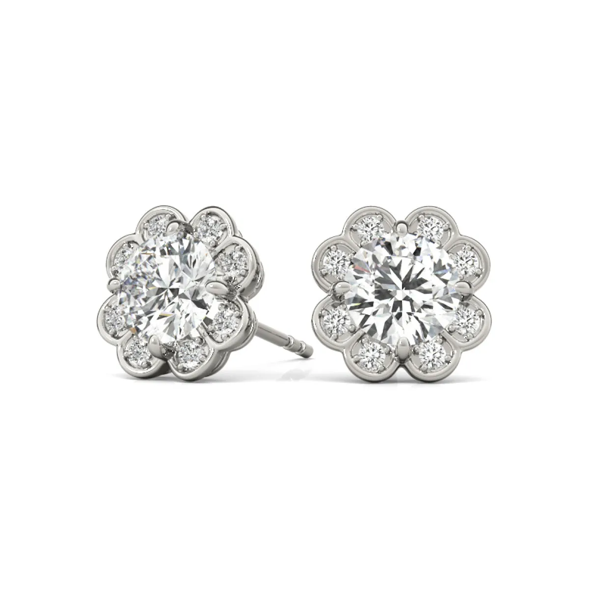 Flower Lab-Created Diamond Earrings