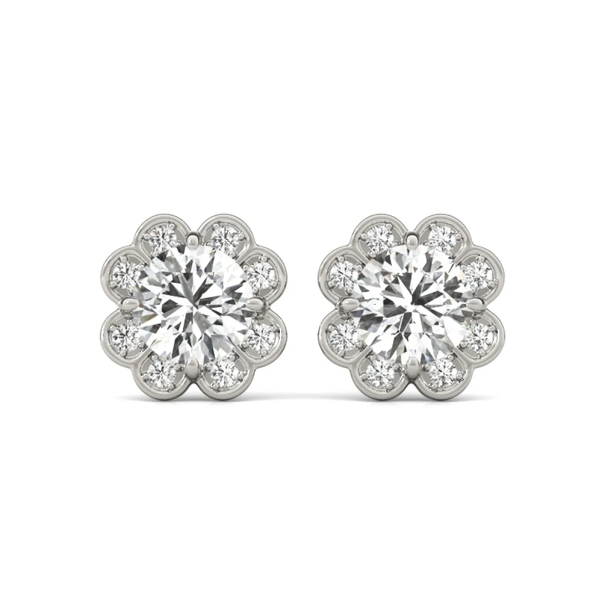 Flower Lab-Created Diamond Earrings