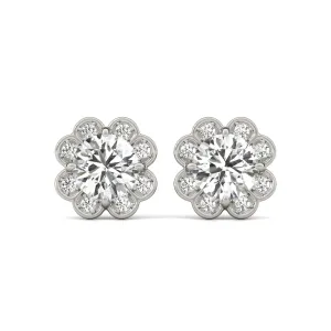 Flower Lab-Created Diamond Earrings