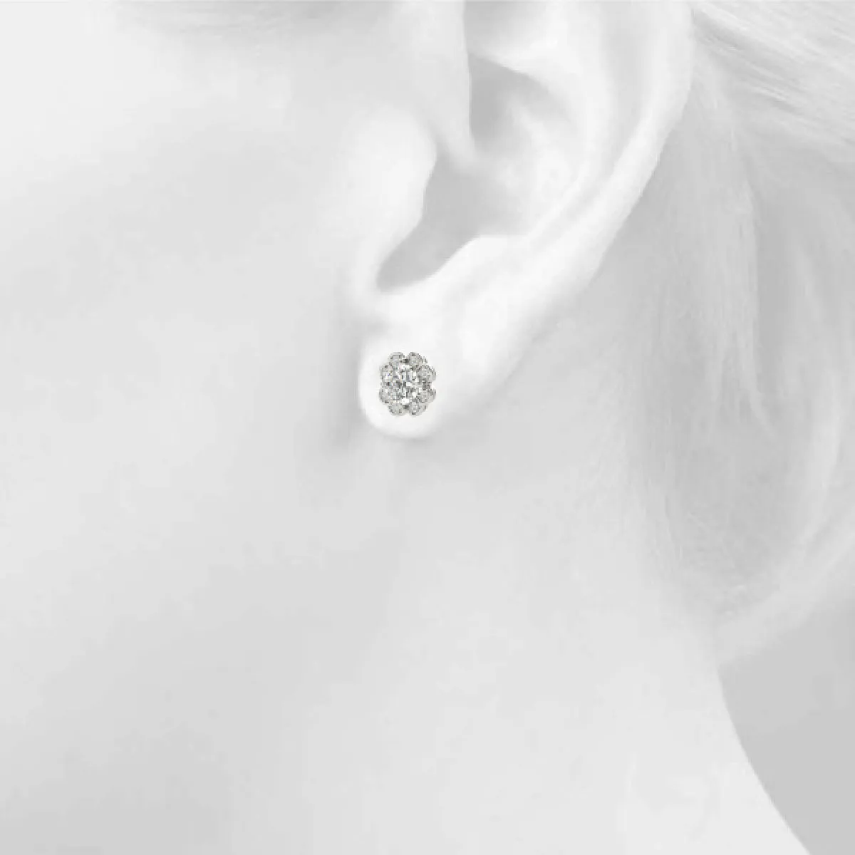 Flower Lab-Created Diamond Earrings