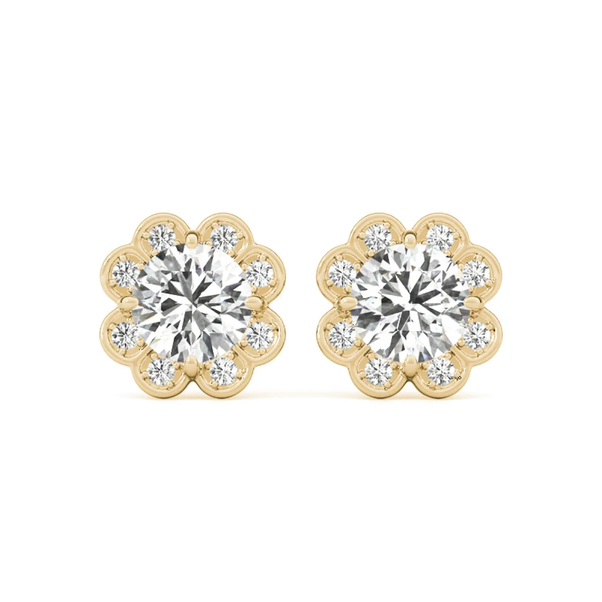 Flower Lab-Created Diamond Earrings