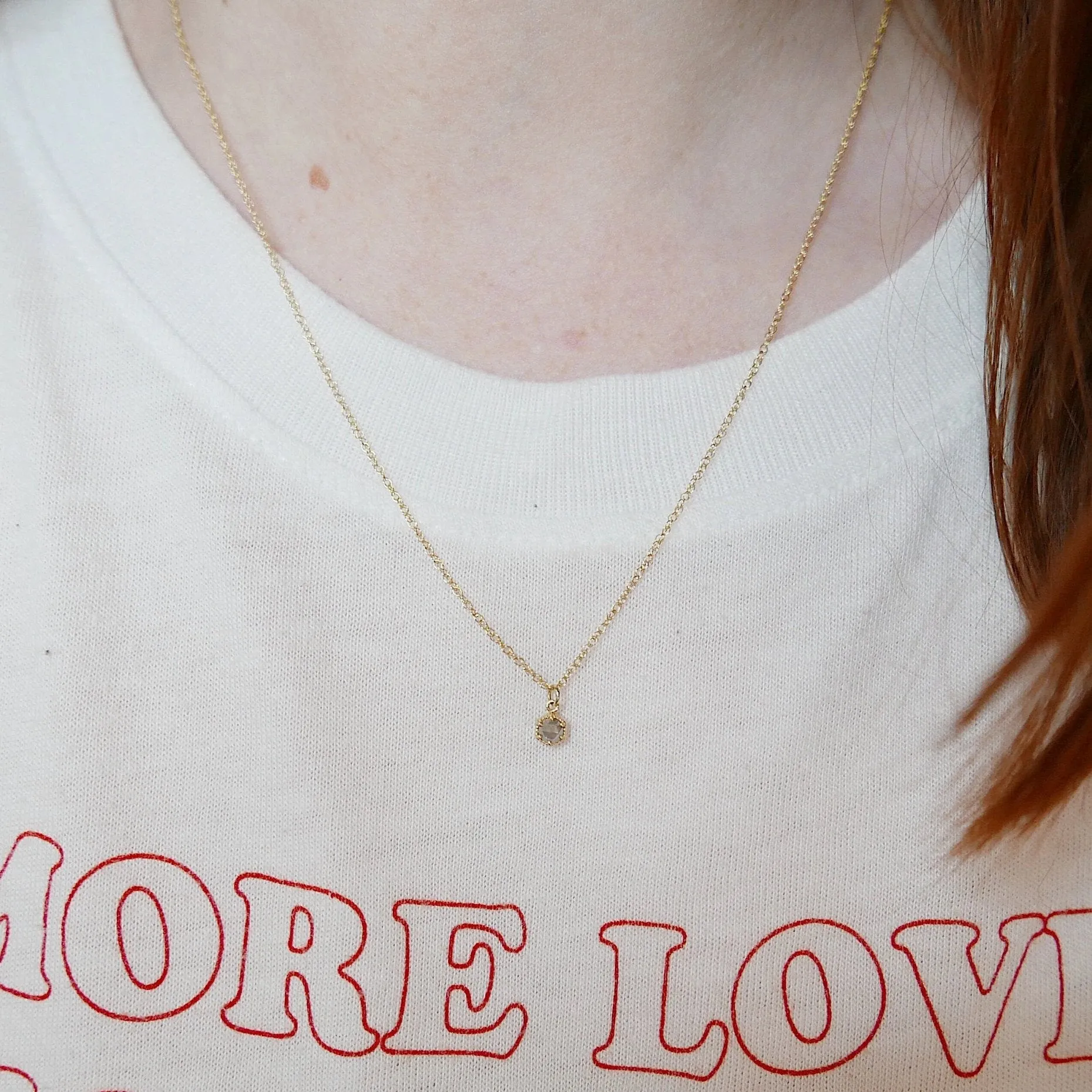 Frame Rose Cut Grey Diamond Necklace