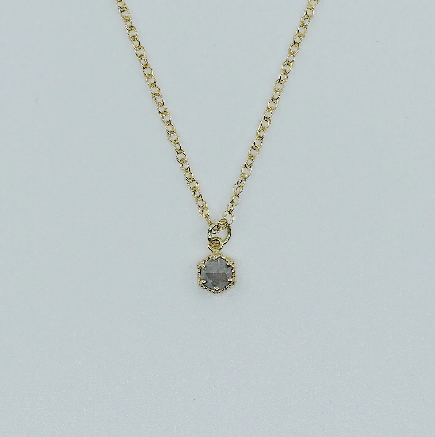 Frame Rose Cut Grey Diamond Necklace
