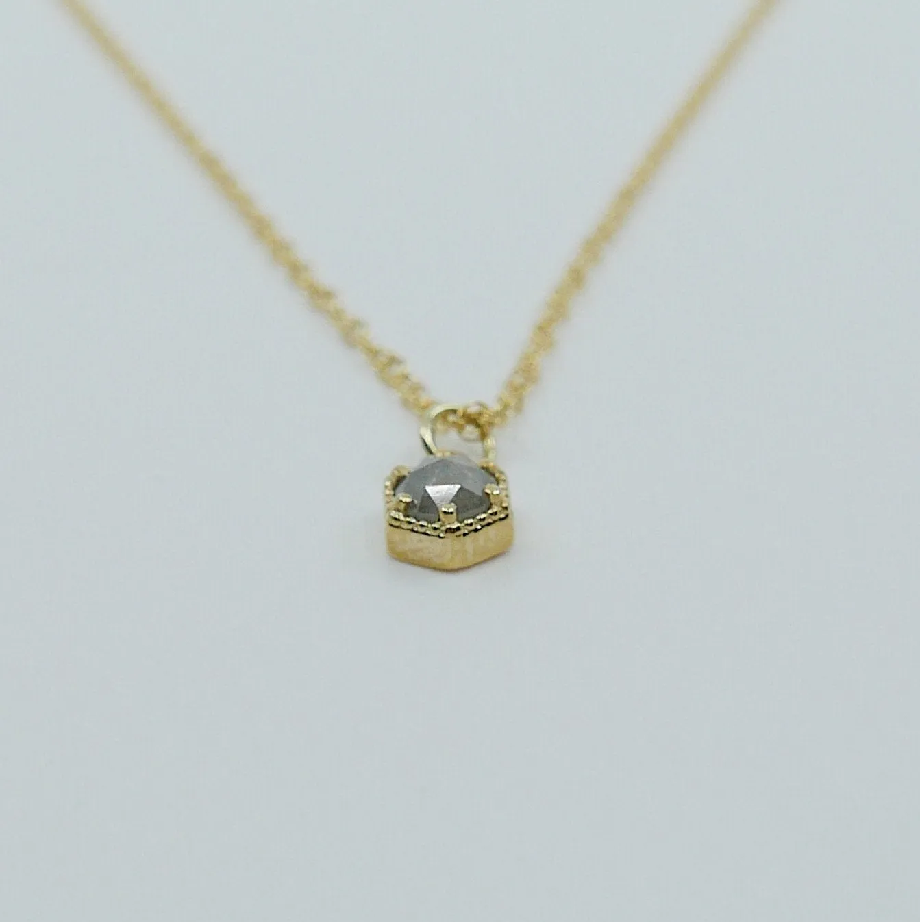 Frame Rose Cut Grey Diamond Necklace