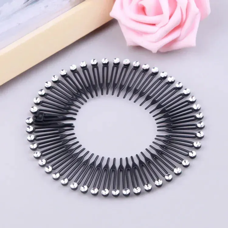 Full Circle Stretch Comb Headband - Flexible Teeth Hair Hoop