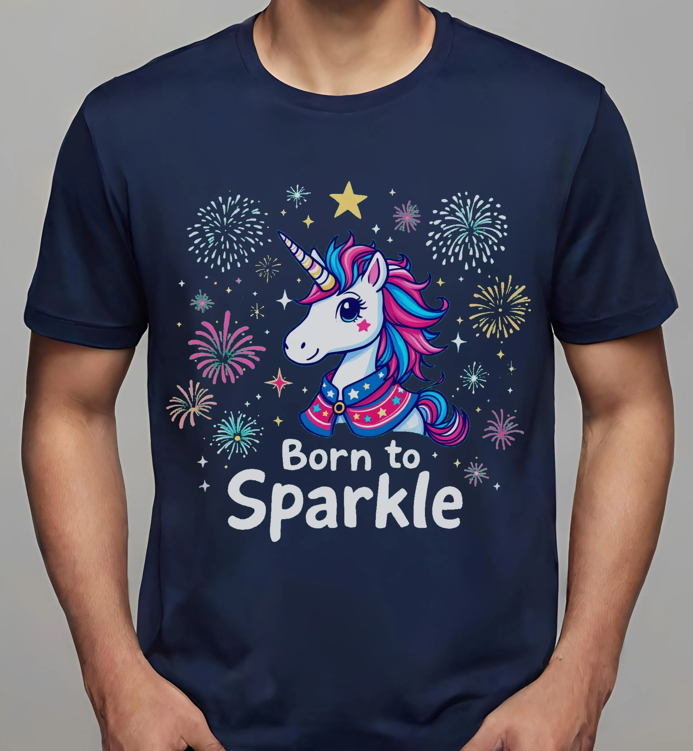 funny fourth of july: Born to Sparkle Unicorn | Classic T-Shirt (Unisex)