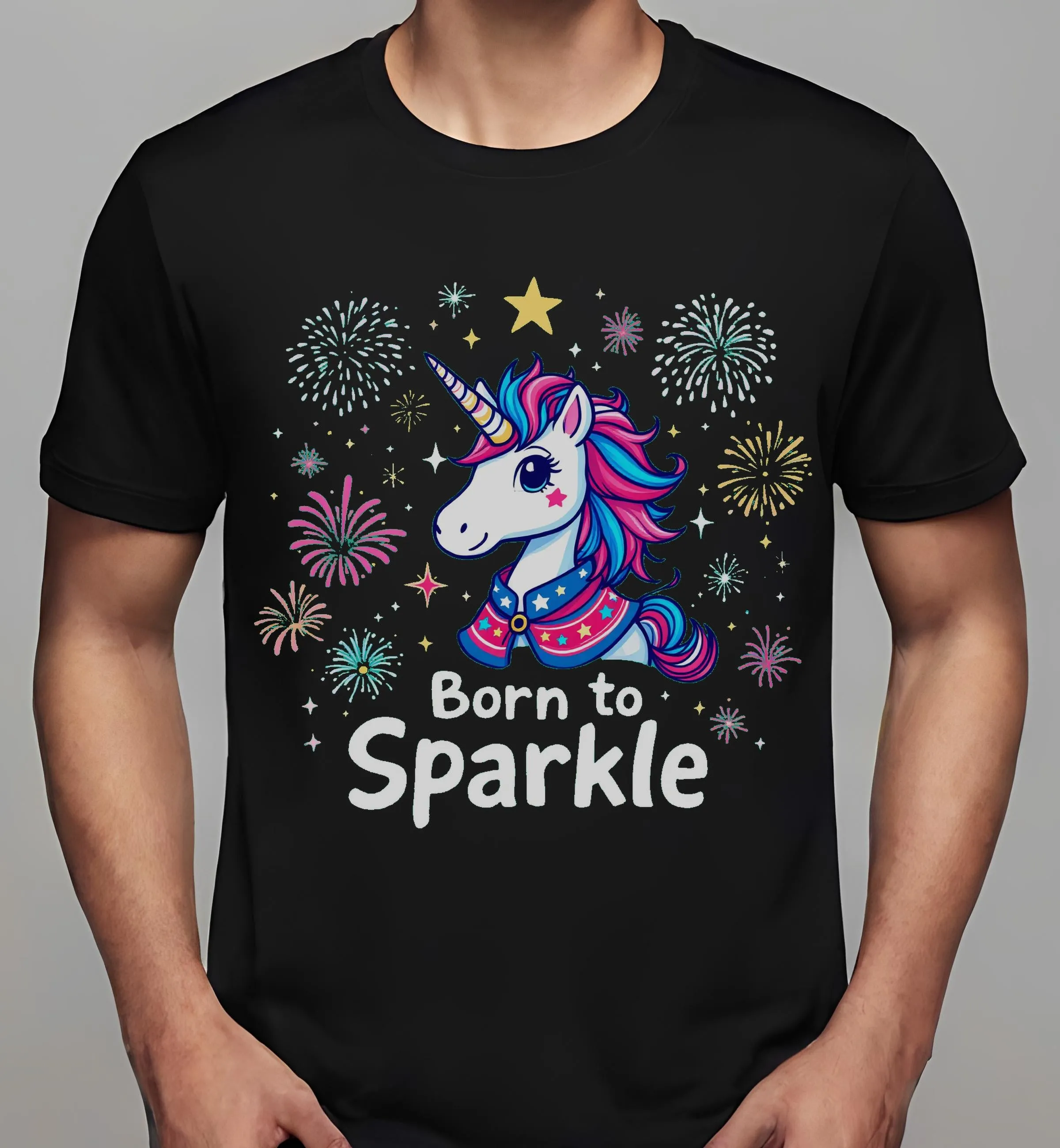 funny fourth of july: Born to Sparkle Unicorn | Classic T-Shirt (Unisex)