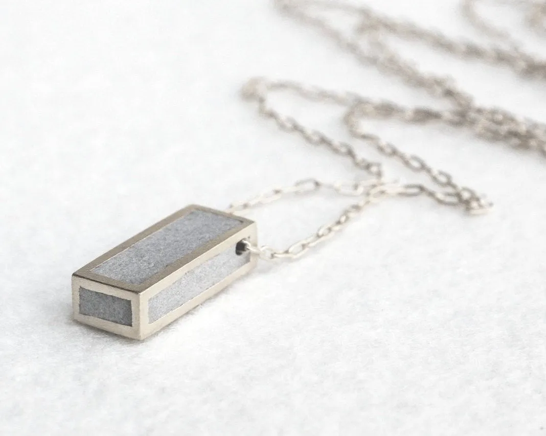 Geometric Rectangle Gold Pendant Inspired By Architecture