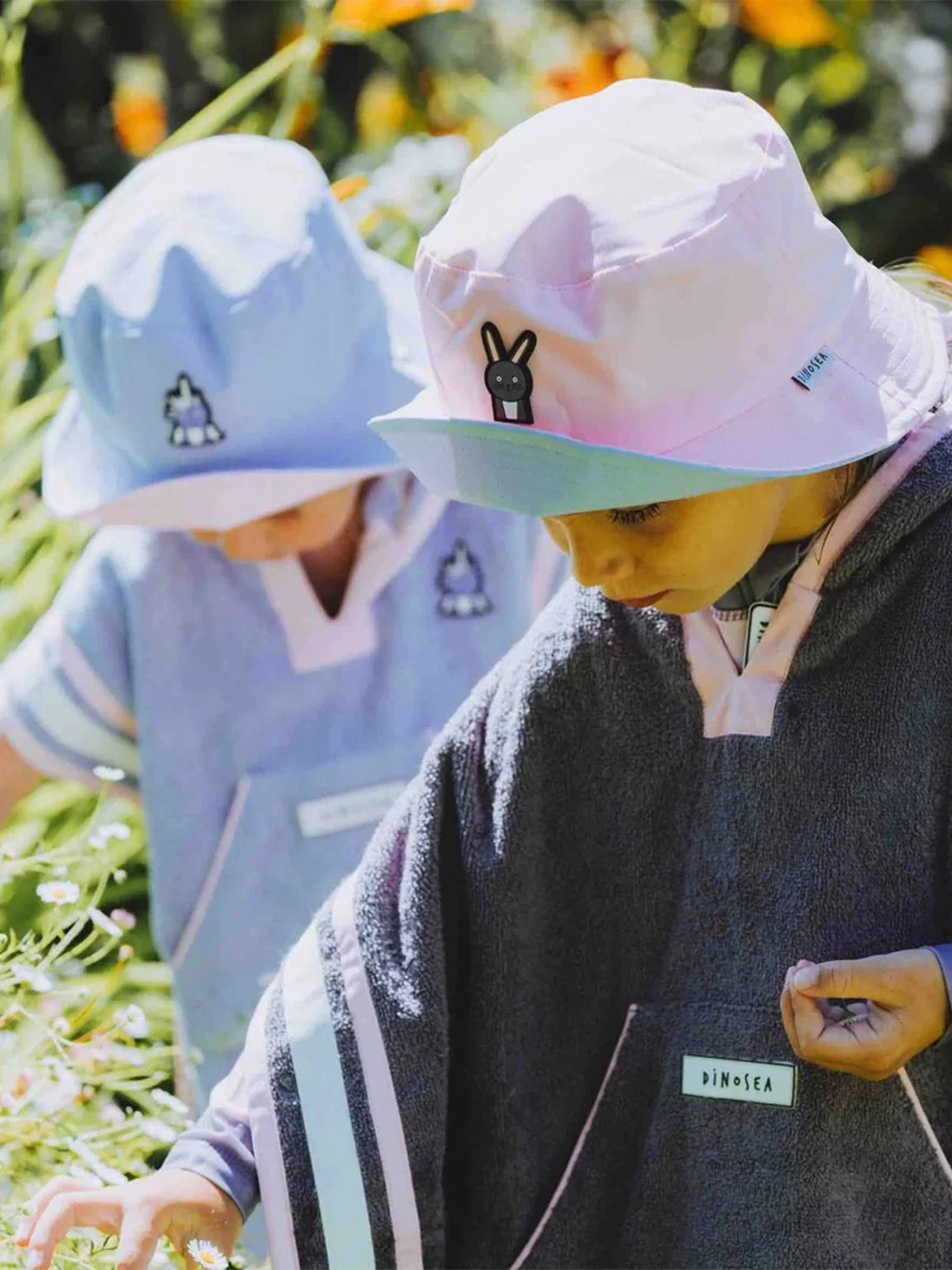 Girls Unicorn and Bunny Reversible Bucket Hat in Multicolour